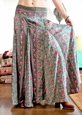Falda larga estampada - Seda sintética