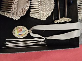 Peineta y aderezos fallera plata