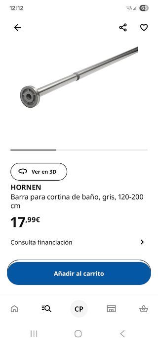 Barra ducha extensible Hornen 120-200cm