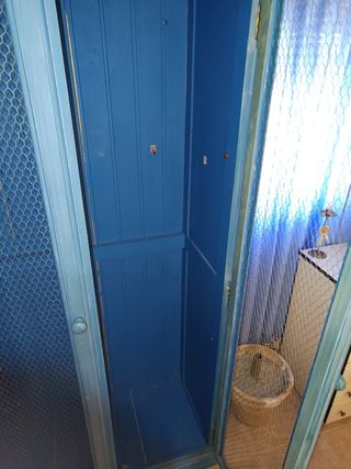 Vitrina azul vintage - Madera y metal