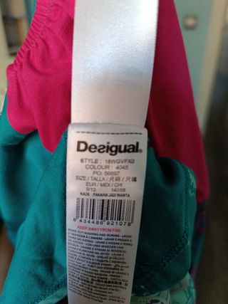 Vestido Desigual niña turquesa-rosa