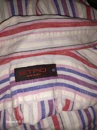 Camicia in lino a righe multicolore ETRO.
