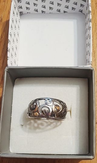 Anillo plata 925 ondas
