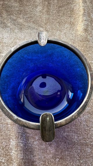 Cenicero vintage azul