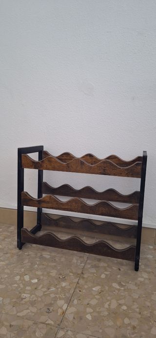 Botellero vino - Madera y metal