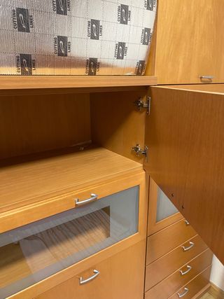 Mueble salón de El Corte Inglés madera roble