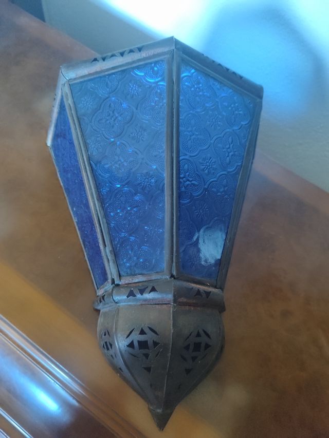 Lampada da parete vintage blu