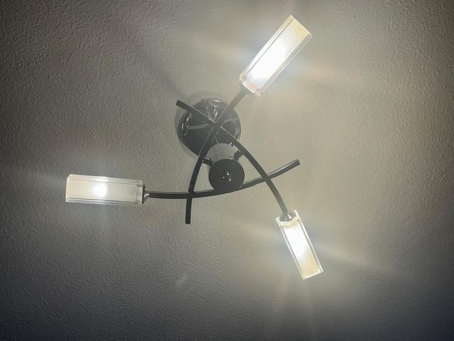 Lámpara moderna 3 luces - metal y cristal