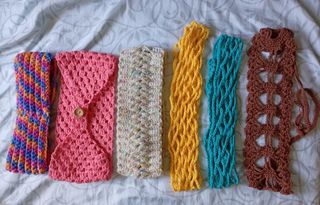 6 Diademas Crochet varios colores y estilos