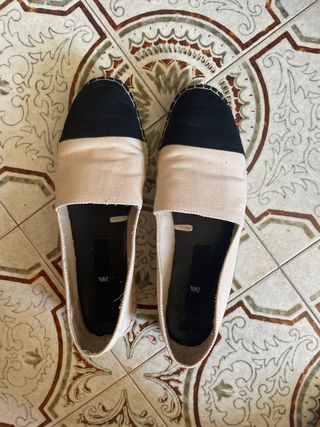 Alpargatas Zara beige-negro