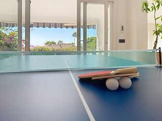 Mesa convertible billar/ping pong negra + acces.