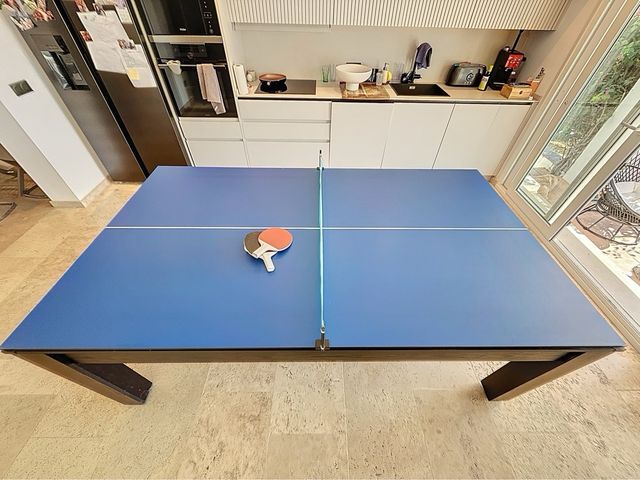 Mesa convertible billar/ping pong negra + acces.