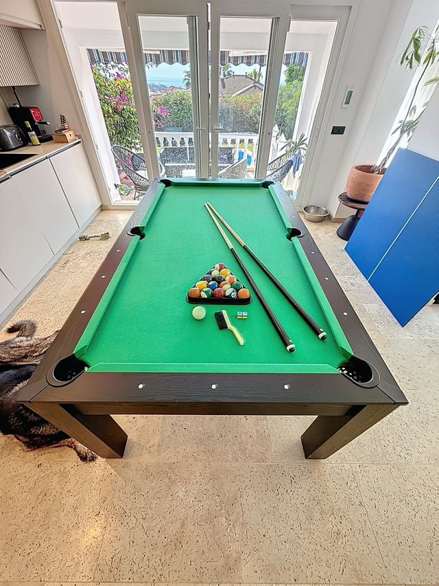 Mesa convertible billar/ping pong negra + acces.