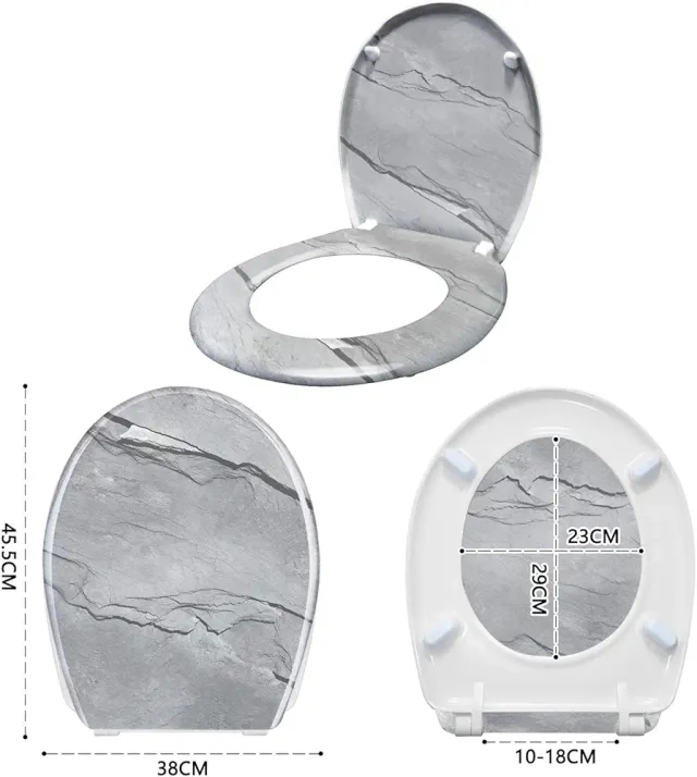 Asiento inodoro gris - Tapa amortiguada