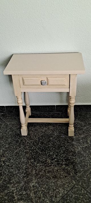 Mesita noche beige madera