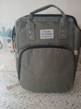Mochila Bebe Gris - Bolso Maternal