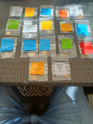 Monedas antiguas - Coleccion francesas diferentes 