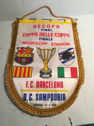Banderín Final Recopa 89: Barça-Sampdoria