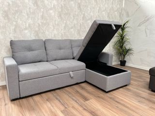 !Sofa Cama Gris - Con espacio el chaiselgue arcon!