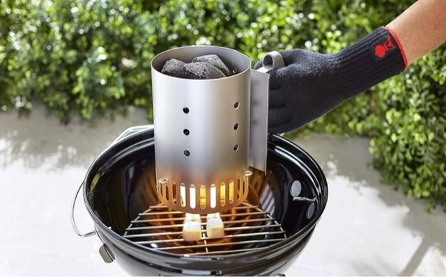 Weber alto 30 cms.  chimenea encendido Rapidfire