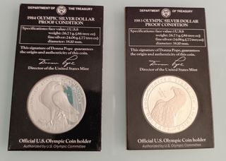 2 Monedas Plata Olimpiadas 1983-84