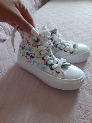 Scarpe bambina tela alta n.31