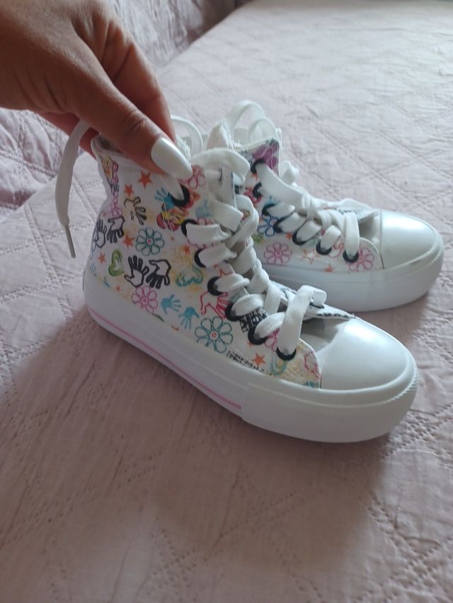 Scarpe bambina tela alta n.31