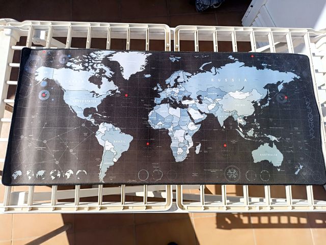 Alfombrilla gaming XXL mapa mundo