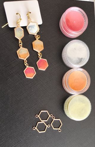 Pendientes largos hexagonales