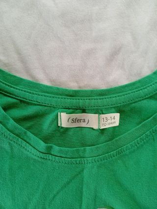 2 Camisetas niña - Blanco y Verde