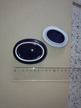 Joyero porcelana azul y dorado
