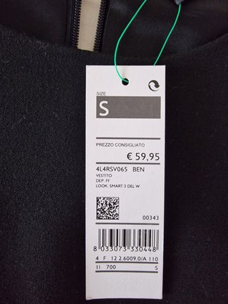 Abito nero tubino Benetton tg S