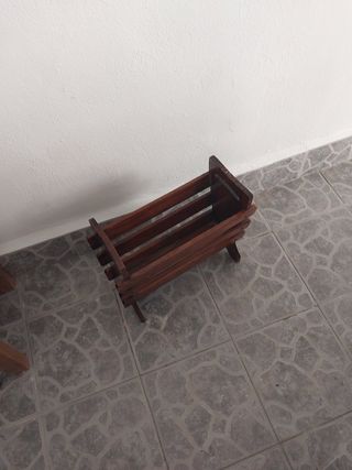 Revistero madera vintage marrón