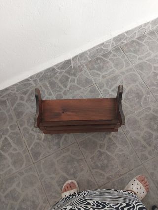 Revistero madera vintage marrón