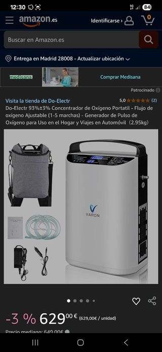 Concentrador Oxígeno Portátil Varon NT-1