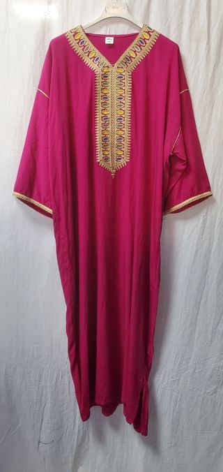 Kaftán rosa bordado - Marruecos