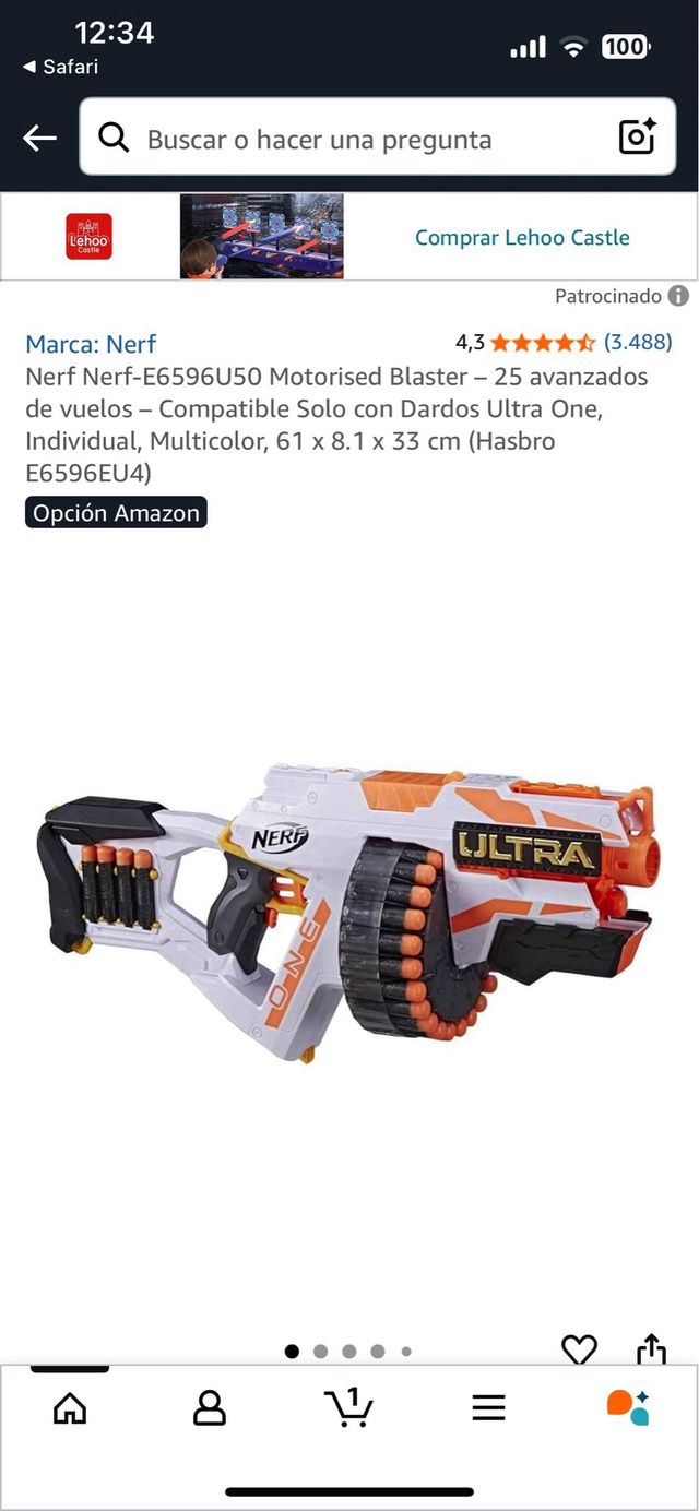Nerf Ultra one: Lanzador de dardos