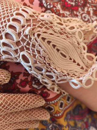 Guantes beige crochet 