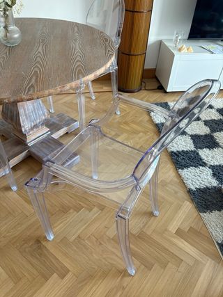 4 Sillas Comedor Transp. - Diseño Moderno