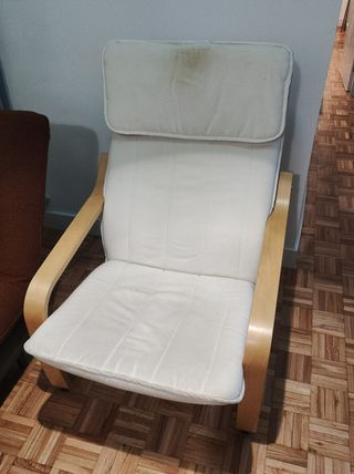Sillón POANG IKEA relax blanco-madera