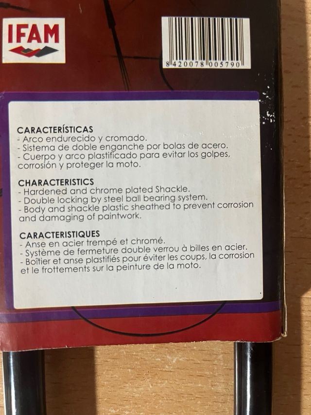 Candado/ Horquilla IFAM HS de 110x300 cm para moto