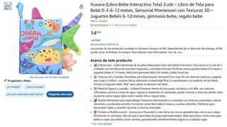 4 Libros Bebé Interactivos de Tela
