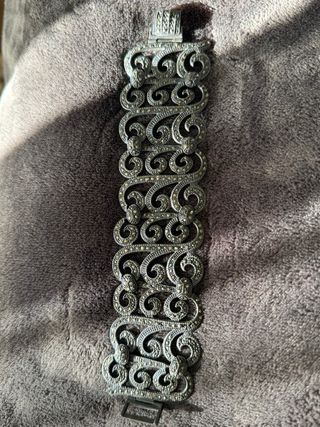 Pulsera Plata Cristales antigua.
