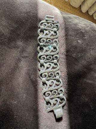 Pulsera Plata Cristales antigua.