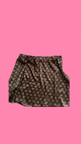 Falda marrón estampada