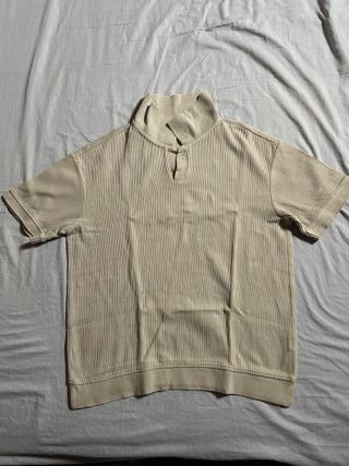 Polo Zara beige a maniche corte