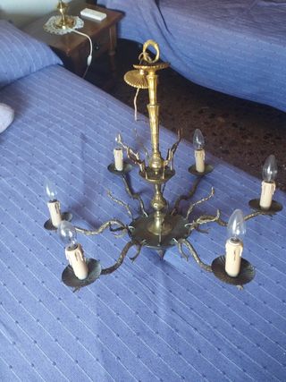 Lampara vintage bronce 6 luces