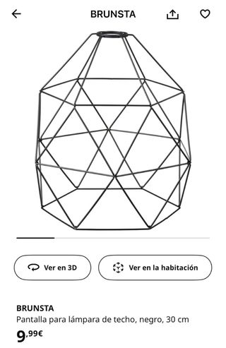 Lámpara techo BRUNSTA Ikea - Negra