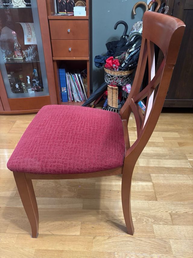 Silla madera Nogal, color Cerezo