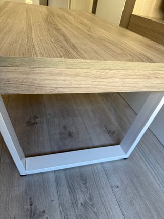 Mesa centro madera-metal blanca